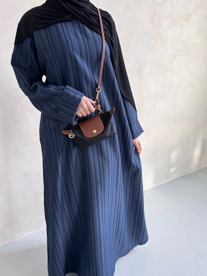 Maya Indigo pinstripe abayah