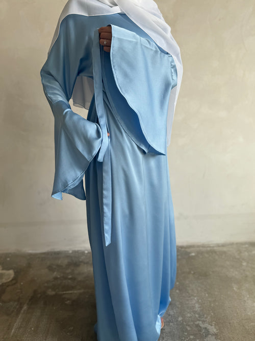 Azure Blue bell-sleeve dress