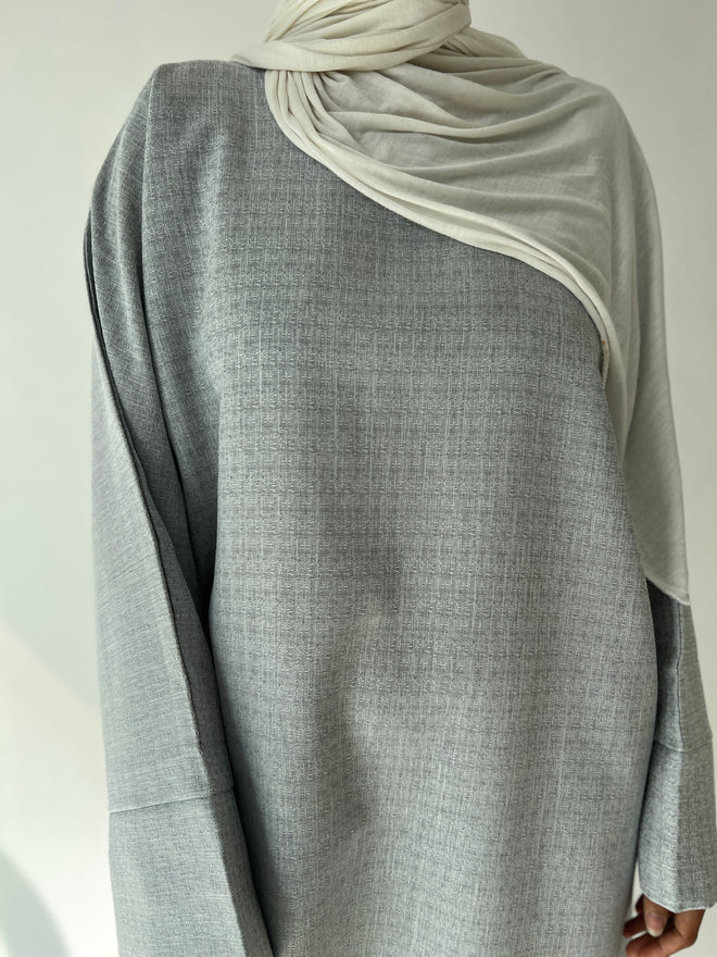 Grey textured abayah (Large)