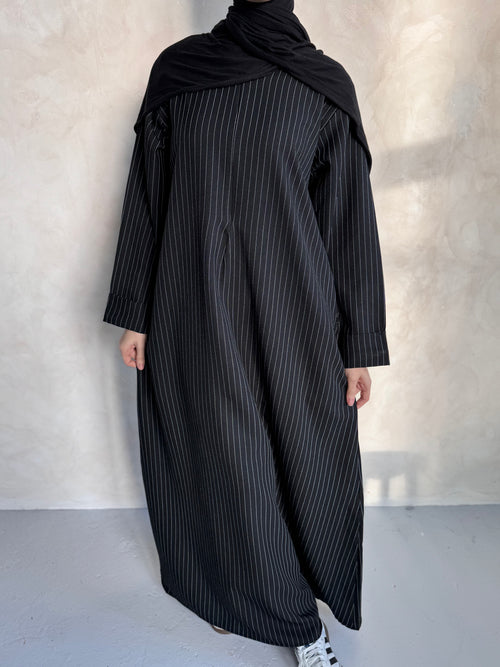 Maya Black Stripe ZIP abayah