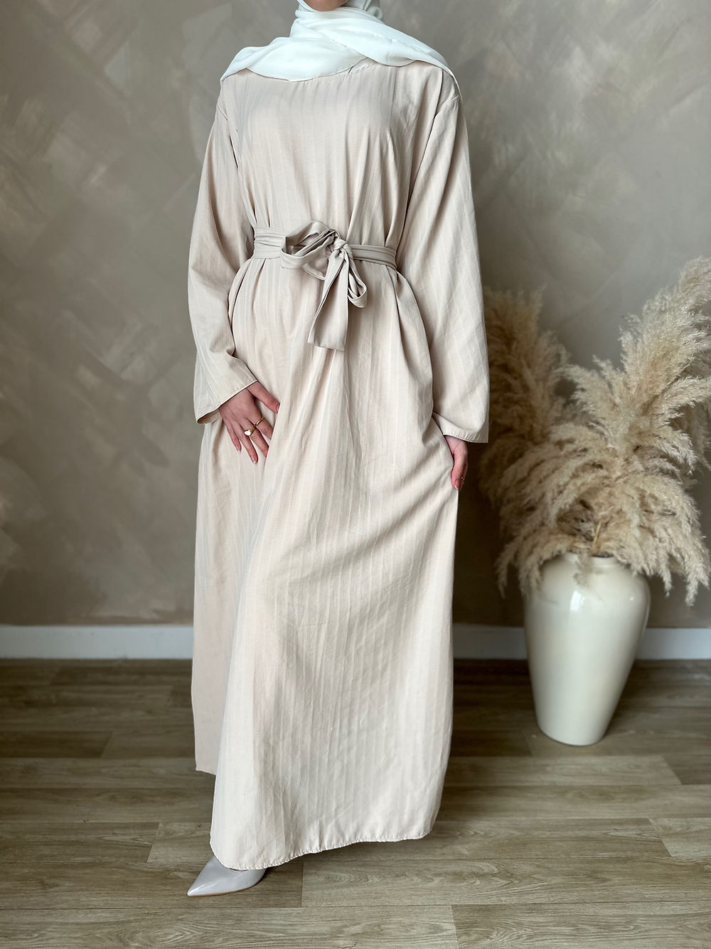 Beige Linen dress – ABAYAH WAREHOUSE