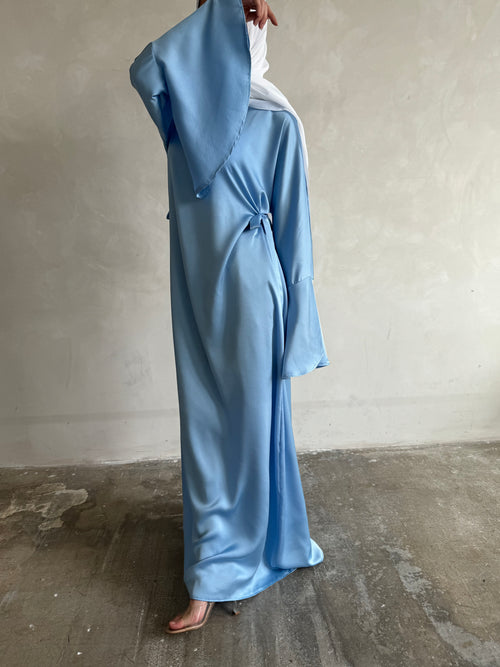 Azure Blue bell-sleeve dress
