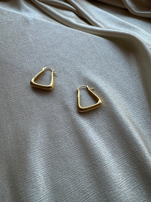 Rectangle gold Hoop earrings