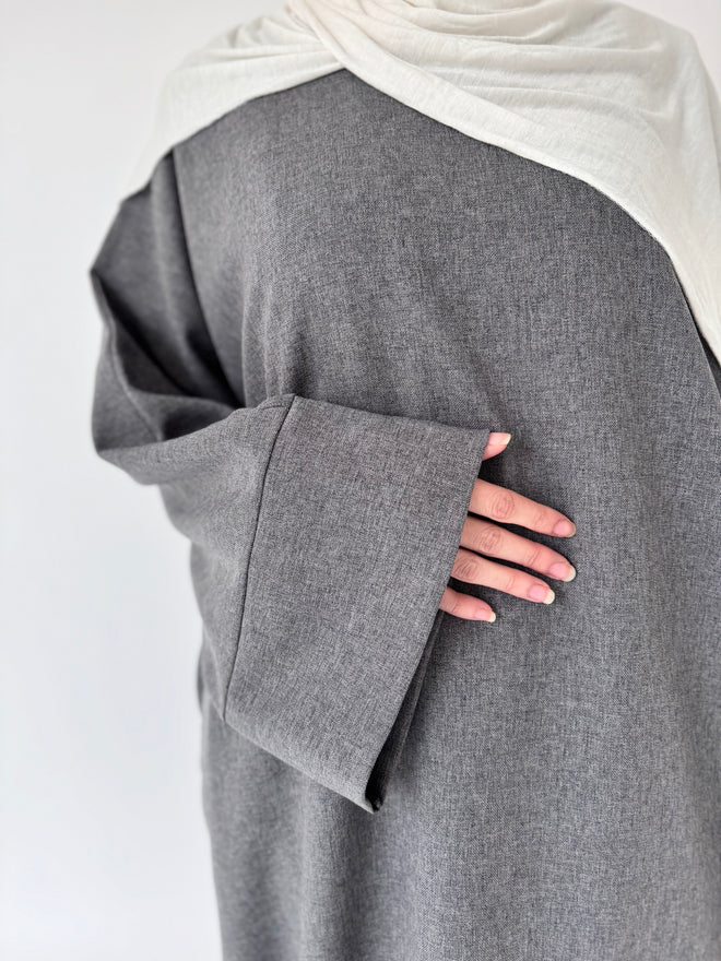 Grey Coat closed abayah