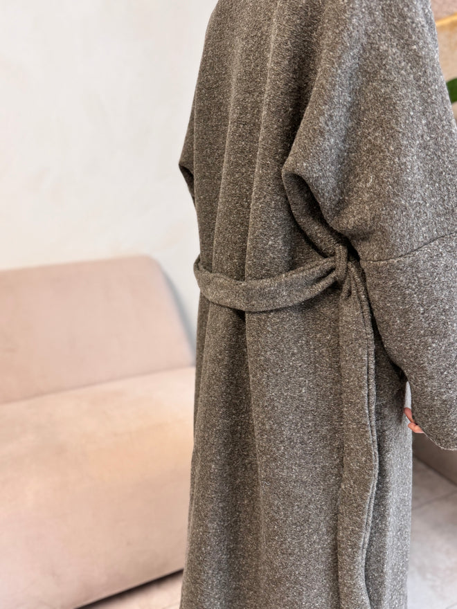 Taupe Wool Coat abayah