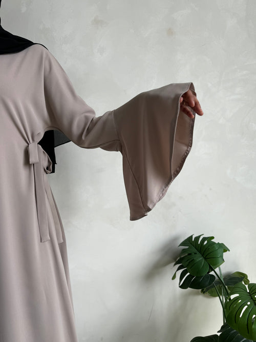 Mauve bell-sleeve dress (Large)