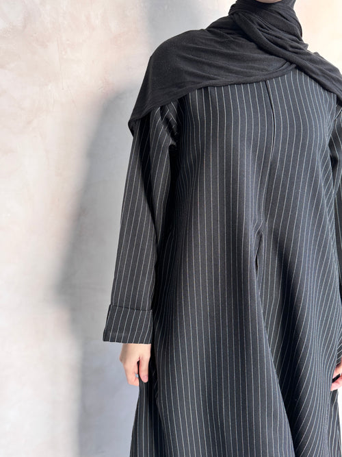 Maya Black Stripe ZIP abayah