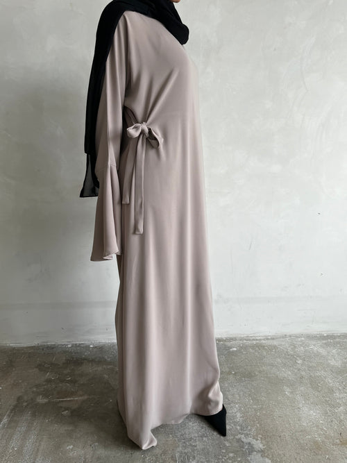 Mauve bell-sleeve dress (Large)